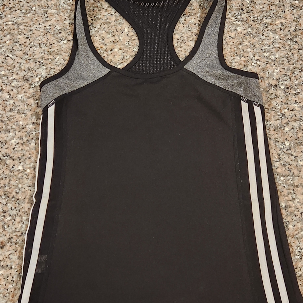 Women's Black and Gray Racerback Tank Top
